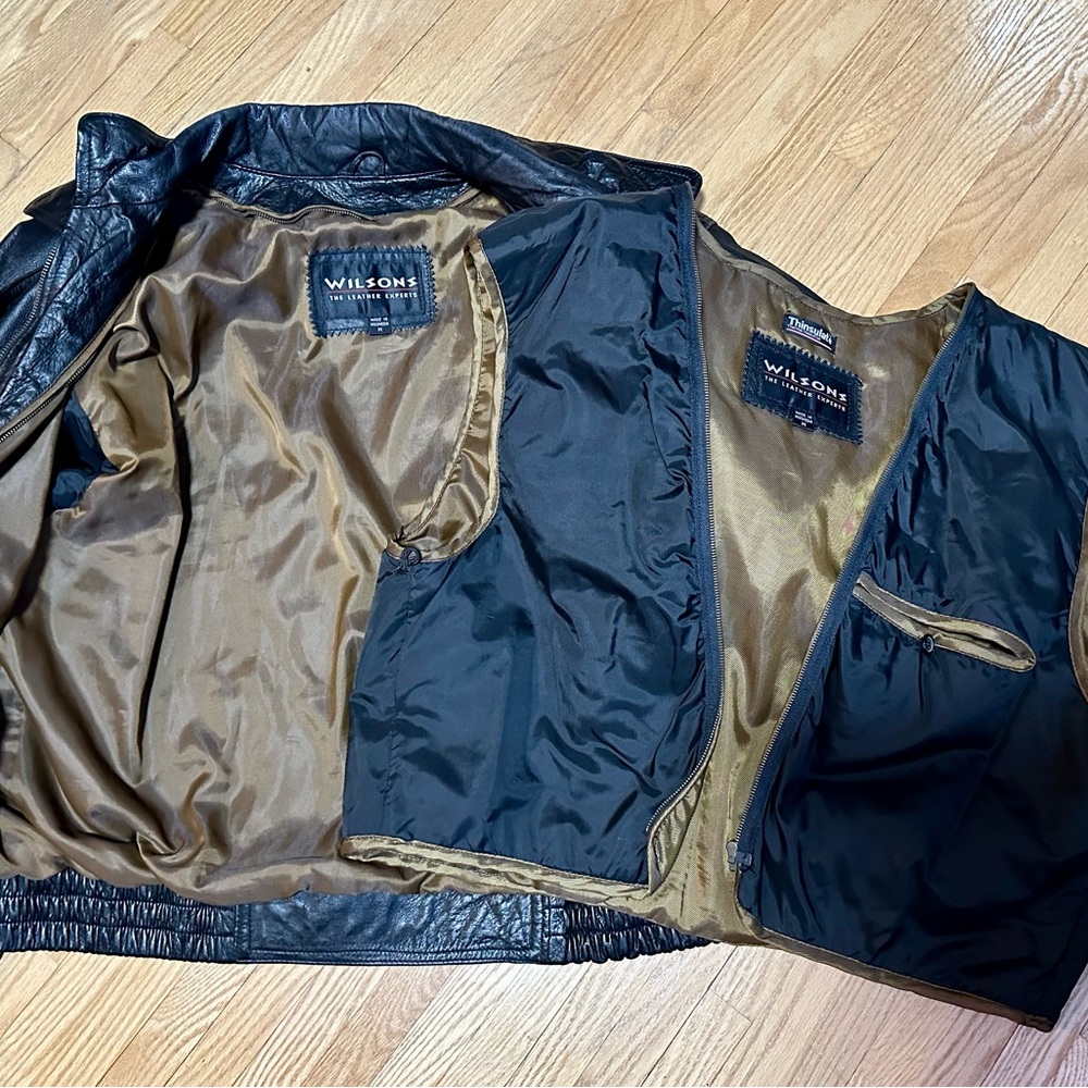 Wilsons Leather Black Bomber Jacket - Picture 6 of 9
